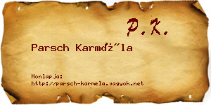 Parsch Karméla névjegykártya
